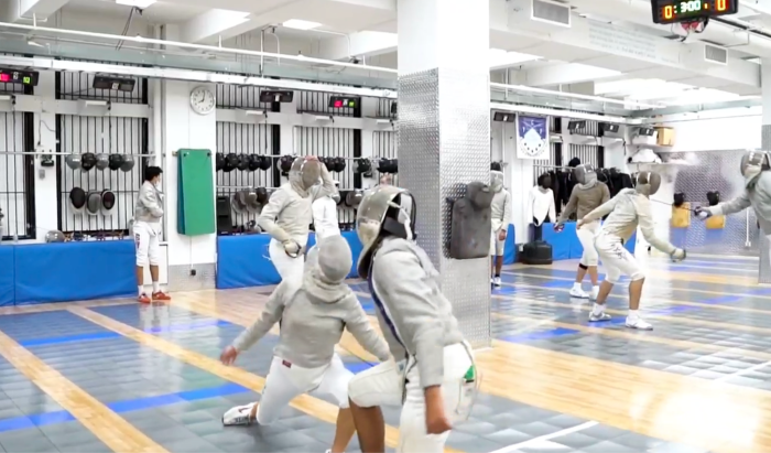 olympics fencing contendors training at manhattan fencing 